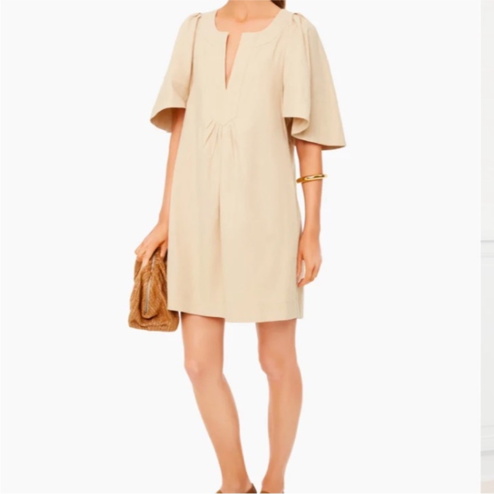 Tuckernuck Pomander Place Finley Flutter Sleeve Mini Dress in Khaki